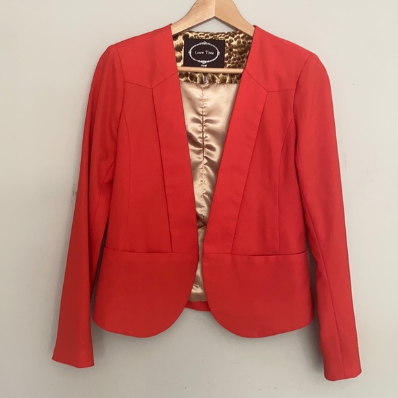 Red/Orange Blazer with Pockets - Picture 1 of 5
